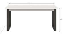 Kulissen-Esstisch >Seattle< ausziehbar bis 190cm, in Grau / Weiß - 160/190x76x90cm (BxHxT)