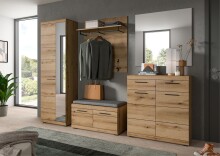 Schuhbank >Scout< inkl Kissen, 4 Fächer, 2 Türen, Evoke Eiche Dekor - 90x44x40cm (BxHxT)