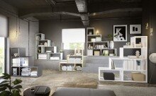Stufenregal >Partition< 4 Fächer,  asteiche (artisan) - 120x122x40 (BxHxT)