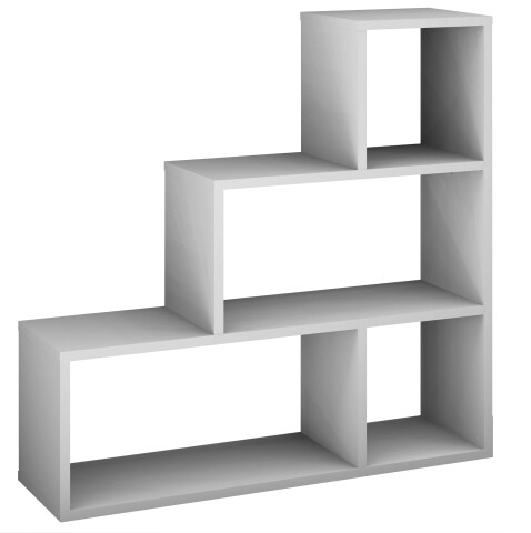 Stufenregal >Partition<4 Fächer,  in kreidegrau matt  - 120x122x40 (BxHxT)