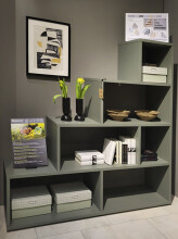 Stufenregal >Partition< 4 Fächer, pine green matt  - 120x122x40 (BxHxT)