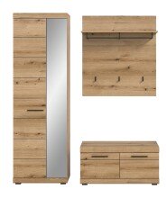 Garderoben-Set >Scout< (3-teilig) in Evoke Eiche Dekor - 167x197x40cm (BxHxT)