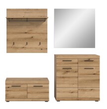 Garderoben-Set >Scout< (4-teilig) in Evoke Eiche Dekor - 195x197x40cm (BxHxT)