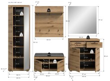 Garderoben-Set >Scout< (6-teilig) in Evoke Eiche Dekor - 272x197x40cm (BxHxT)