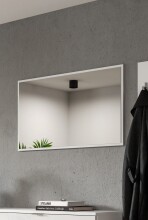 Wandspiegel >Projekt X< in Weiß / Spiegel - 92x52x2cm (BxHxT)