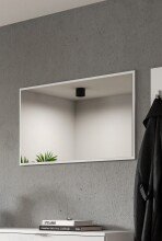 Wandspiegel >Projekt X< in Weiß / Spiegel - 92x52x2cm (BxHxT)