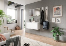 Hängeschrank >Projekt X< stehend oder hängend, weiß / weiß hochglanz - 92x42x37cm (BxHxT)