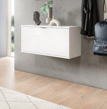 Hängeschrank >Projekt X< stehend oder hängend, weiß / weiß hochglanz - 92x42x37cm (BxHxT)