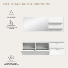 Garderoben-Set >Projekt X< in weiß / weiß hochglanz - 144x191x37cm (BxHxT)