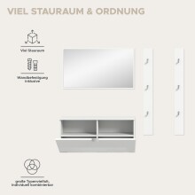 Garderoben-Set >Projekt X< in weiß / weiß hochglanz - 130x191x37cm (BxHxT)