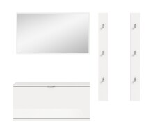 Garderoben-Set >Projekt X< in weiß / weiß hochglanz - 130x191x37cm (BxHxT)