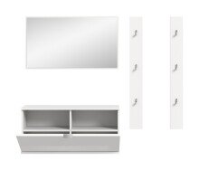 Garderoben-Set >Projekt X< in weiß / weiß hochglanz - 130x191x37cm (BxHxT)