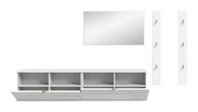 Garderoben-Set >Projekt X< in weiß / weiß hochglanz - 237x191x37cm (BxHxT)