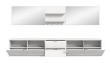 Garderoben-Set >Projekt X< in weiß / weiß hochglanz - 236x191x37cm (BxHxT)