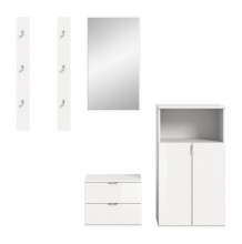Garderoben-Set >Projekt X< in weiß / weiß hochglanz - 179x191x37cm (BxHxT)