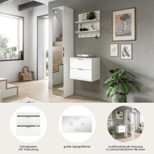 Garderoben-Set >Projekt X< in weiß / weiß hochglanz - 82x191x37cm (BxHxT)