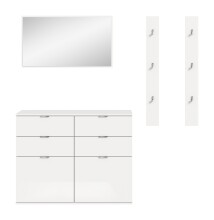 Garderoben-Set >Projekt X< in weiß / weiß hochglanz - 171x191x37cm (BxHxT)