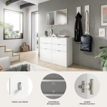 Garderoben-Set >Projekt X< in weiß / weiß hochglanz - 171x191x37cm (BxHxT)
