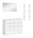 Garderoben-Set >Projekt X< in weiß / weiß hochglanz - 171x191x37cm (BxHxT)
