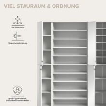 Garderoben-Set >Projekt X< in weiß / weiß hochglanz - 262x191x37cm (BxHxT)