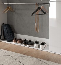Garderoben-Set >Projekt X< in weiß / weiß hochglanz - 232x191x37cm (BxHxT)