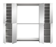 Garderoben-Set >Projekt X< in weiß / weiß hochglanz - 232x191x37cm (BxHxT)