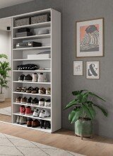 Schuhregal >Projekt X< bis 30 Schuhpaare, Weiß - 80x191x34cm (BxHxT)