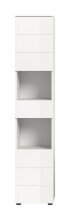 Hochschrank >Vira< 2 Türen, 1 Schublade, weiß / weiß hochglanz - 38x190x34cm (BxHxT)