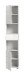Hochschrank >Vira< 2 Türen, 1 Schublade, weiß / weiß hochglanz - 38x190x34cm (BxHxT)