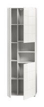Hochschrank >Vira< 3 Türen, weiß / weiß hochglanz - 60x190x34cm (BxHxT)