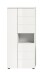 Hochschrank >Vira< 3 Türen, weiß / weiß hochglanz - 60x133x34cm (BxHxT)