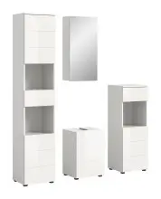 Badezimmer-Set >Vira< (4-teilig) in weiß /...