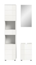 Badezimmer-Set >Vira< (3-teilig) in weiß / weiß hochglanz - 91x190x34cm (BxHxT)