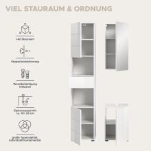 Badezimmer-Set >Vira< (3-teilig) in weiß / weiß hochglanz - 91x190x34cm (BxHxT)
