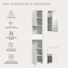 Badezimmer-Set >Vira< (3-teilig) in weiß / weiß hochglanz - 91x190x34cm (BxHxT)