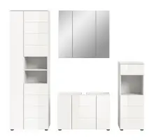 Badezimmer-Set >Vira< (4-teilig) in weiß /...