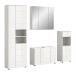 Badezimmer-Set >Vira< (4-teilig) in weiß / weiß hochglanz - 210x190x34cm (BxHxT)