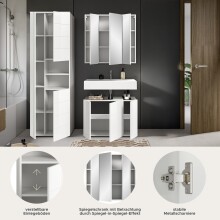 Badezimmer-Set >Vira< (3-teilig) in weiß / weiß hochglanz - 157x190x34cm (BxHxT)
