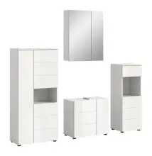 Badezimmer-Set >Vira< (4-teilig) in weiß /...