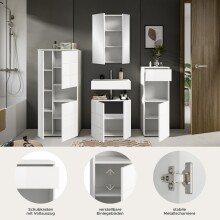 Badezimmer-Set >Vira< (4-teilig) in weiß / weiß hochglanz - 188x190x34cm (BxHxT)