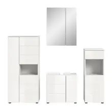 Badezimmer-Set >Vira< (4-teilig) in weiß /...