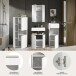 Badezimmer-Set >Vira< (4-teilig) in weiß / weiß hochglanz - 188x190x34cm (BxHxT)