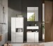 Badezimmer-Set >Vira< (3-teilig) in weiß / weiß hochglanz - 135x190x34cm (BxHxT)