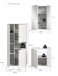 Badezimmer-Set >Vira< (3-teilig) in weiß / weiß hochglanz - 135x190x34cm (BxHxT)