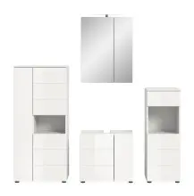 Badezimmer-Set >Vira< (4-teilig) in weiß /...