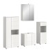 Badezimmer-Set >Vira< (4-teilig) in weiß / weiß hochglanz - 188x190x34cm (BxHxT)