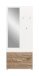 Kompaktgarderobe >Polo< Schublade + Klappe, weiß / nox oak / Spiegel - 80x190x38cm (BxHxT)