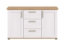 Sideboard >Verona< 2 Türen, 3 Schübe, Sibiu Lärche Dekor - 129x80x40cm (BxHxT)