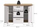 Sideboard >Verona< 2 Türen, 3 Schübe, Sibiu Lärche Dekor - 129x80x40cm (BxHxT)