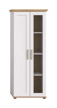 Vitrine >Verona< 2 Türen, re./ li. montierbar, Sibiu Lärche Dekor - 64x161x37cm (BxHxT)